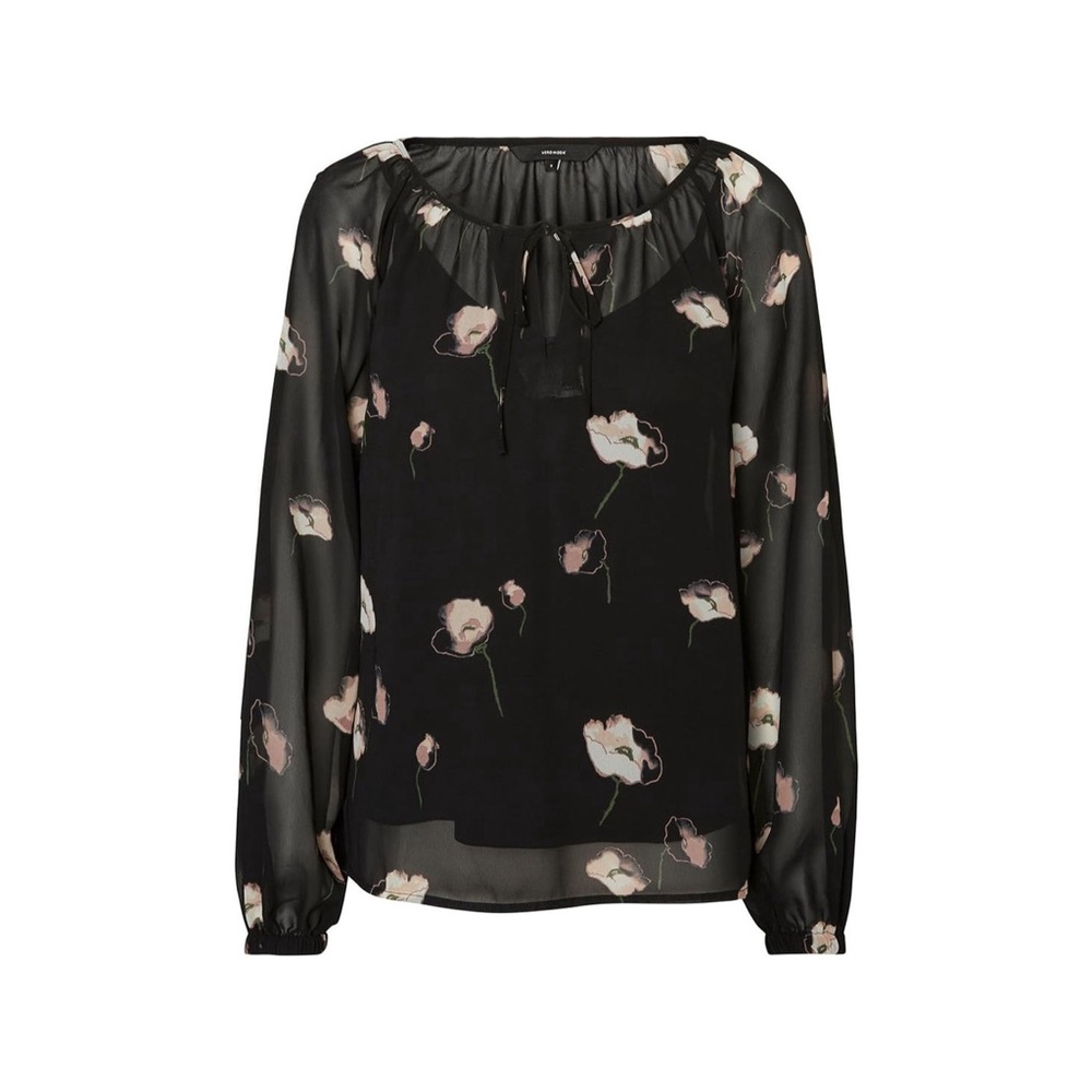 Vero Moda Floral Print Tie Neck Blouse